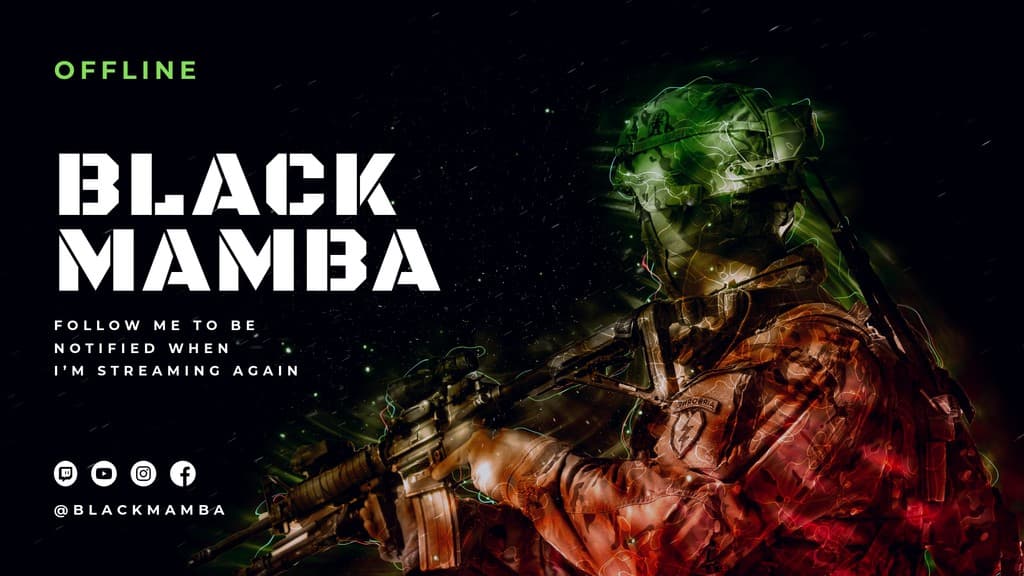 Black Mamba Twitch Video Cover Twitch Video Player Banner