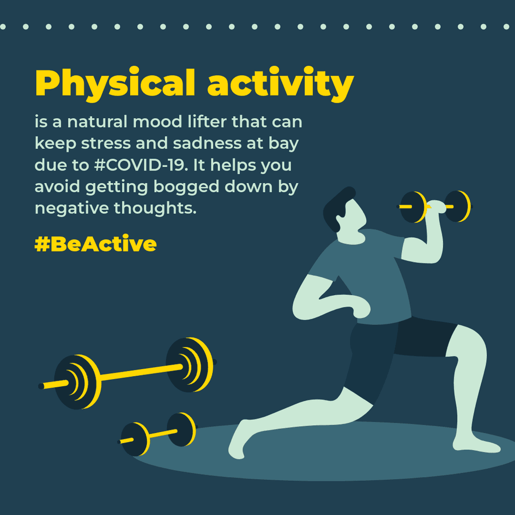 Covid-19 Negative Thoughts Be Active Instagram Post