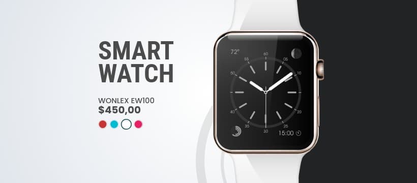 White Wonlex Smart Watch Facebook Cover