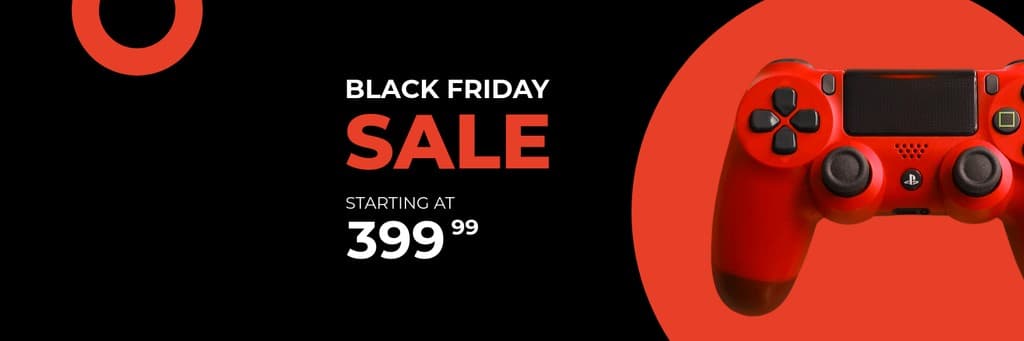 Black Friday Red PS4 PRO Controller