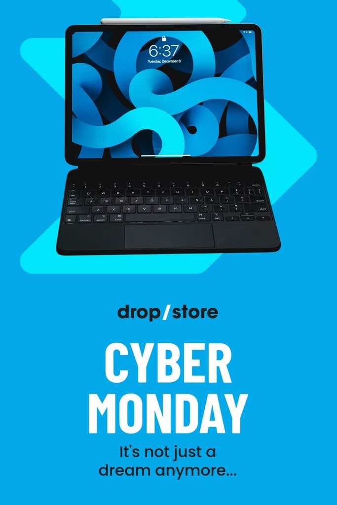 Cyber Monday Blue Laptop Dream Pinterest Pin Tall