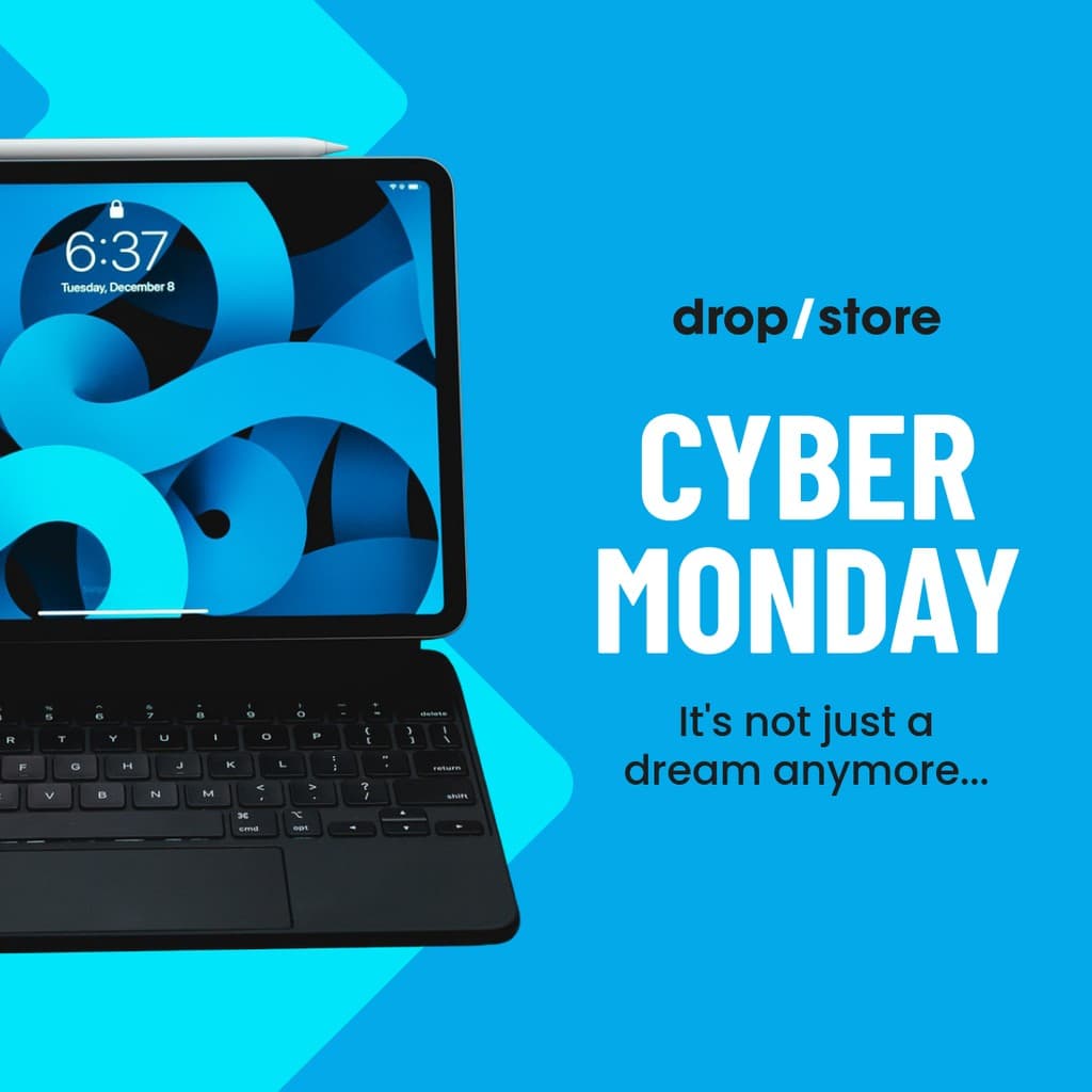 Cyber Monday Blue Laptop Dream Instagram Post