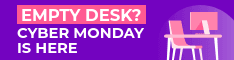 Cyber Monday Empty Desk Discount Half Banner