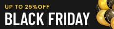 Gold Balloon Black Friday Discount Half Banner