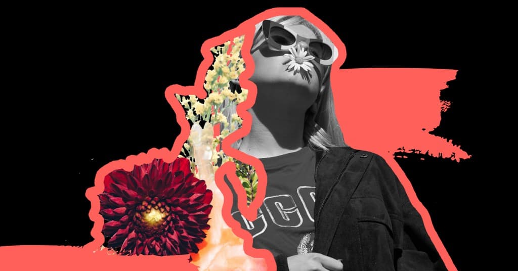 Hipster Flower Girl Lifestyle Responsive Landscape Responsive Landscape Art