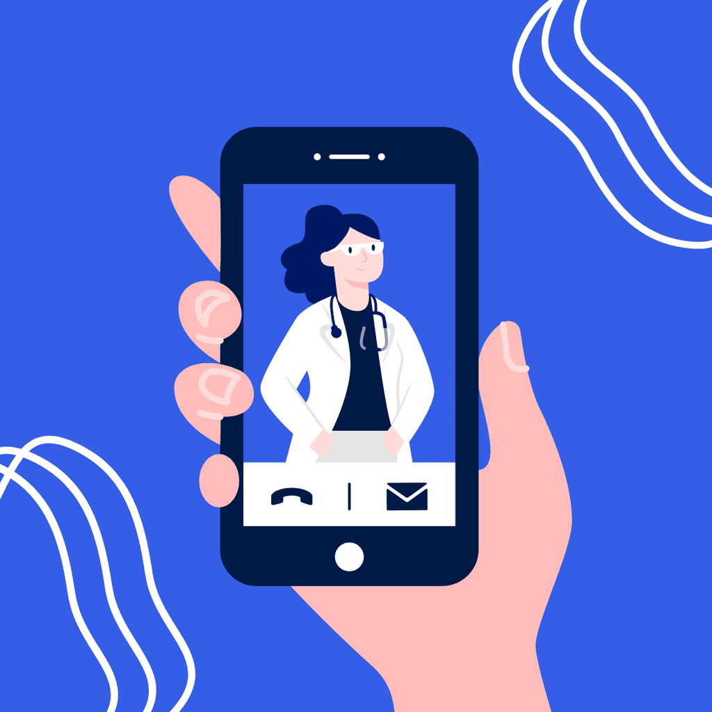 Medical Consultation on Phone Health Responsive Square Responsive Square Art