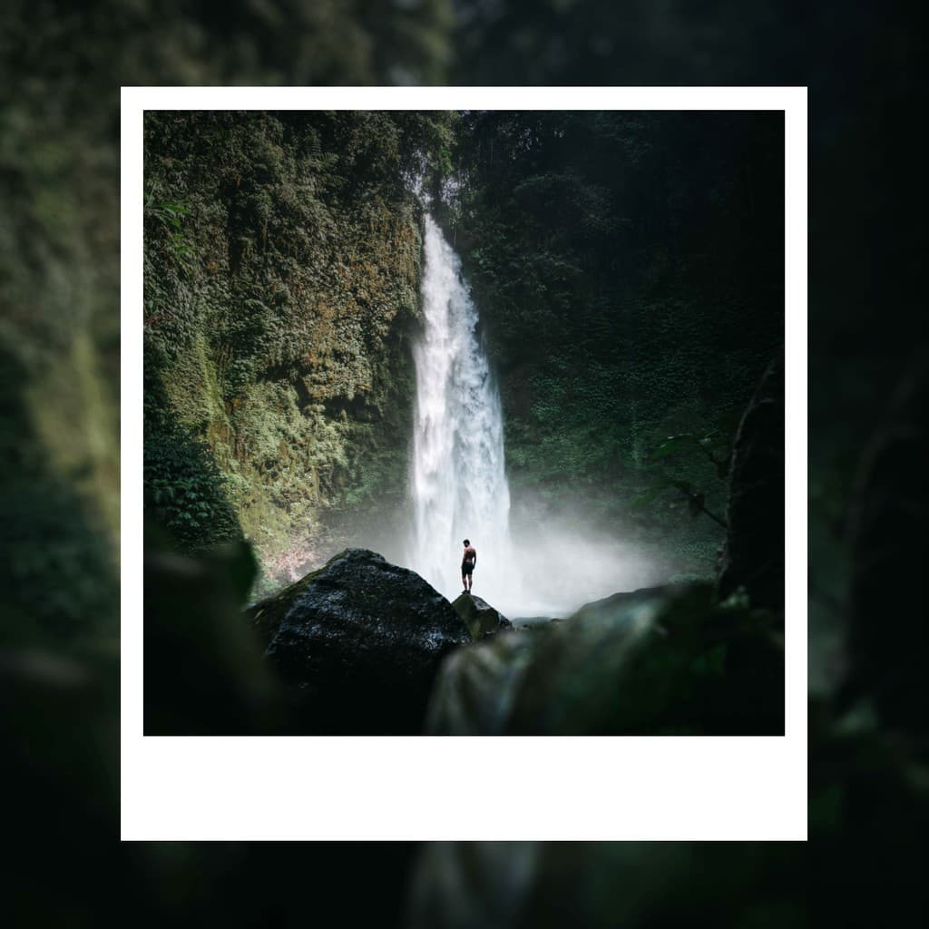 Alone in the Waterfall Travel Responsive Square Responsive Square Art