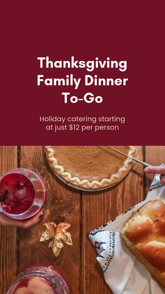 Thanksgiving Family Dinner To Go Story