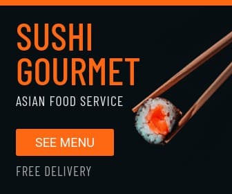 Sushi Gourmet Asian Food Service Large Rectangle