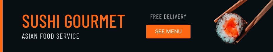 Sushi Gourmet Asian Food Service Top Banner