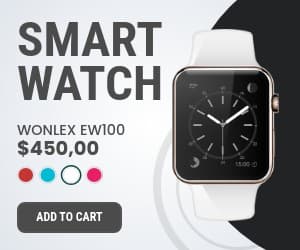 White Wonlex Smart Watch Inline Rectangle