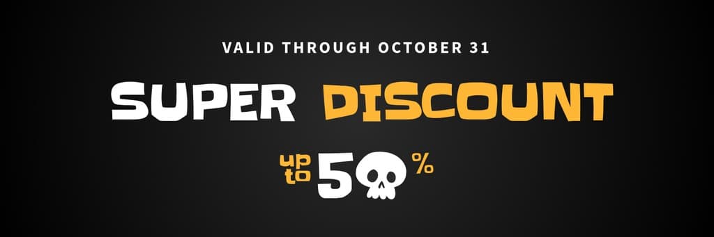 Black Halloween Skull Discount X Header