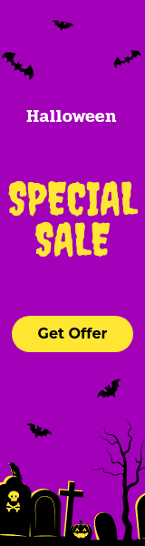 Purple Yellow Halloween Special Sale Wide Skyscraper