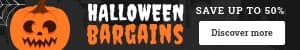 Halloween Bargains Cemetery Pumpkin Mobile Banner