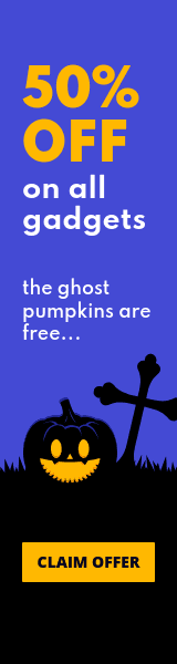 Gadget Sale with Free Ghost Pumpkins Wide Skyscraper