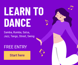 Learn to Dance with Free Entry Inline Rectangle