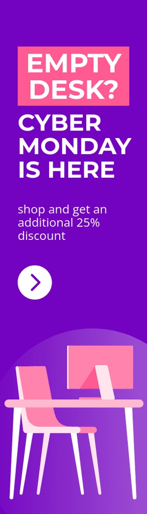 Cyber Monday Empty Desk Discount Portrait