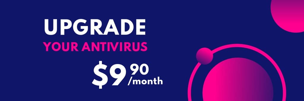 Blue Pink Upgrade Your Antivirus X Header