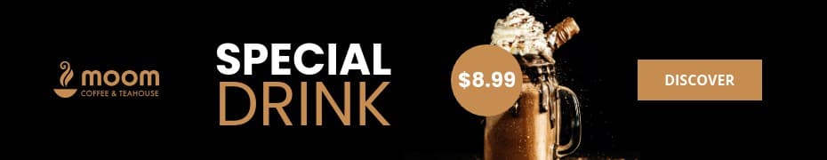 Coffee and Teahouse Special Drink Price Top Banner