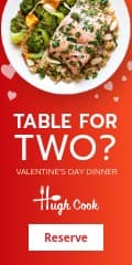 Table For Two on Valentine's Day Vertical Banner