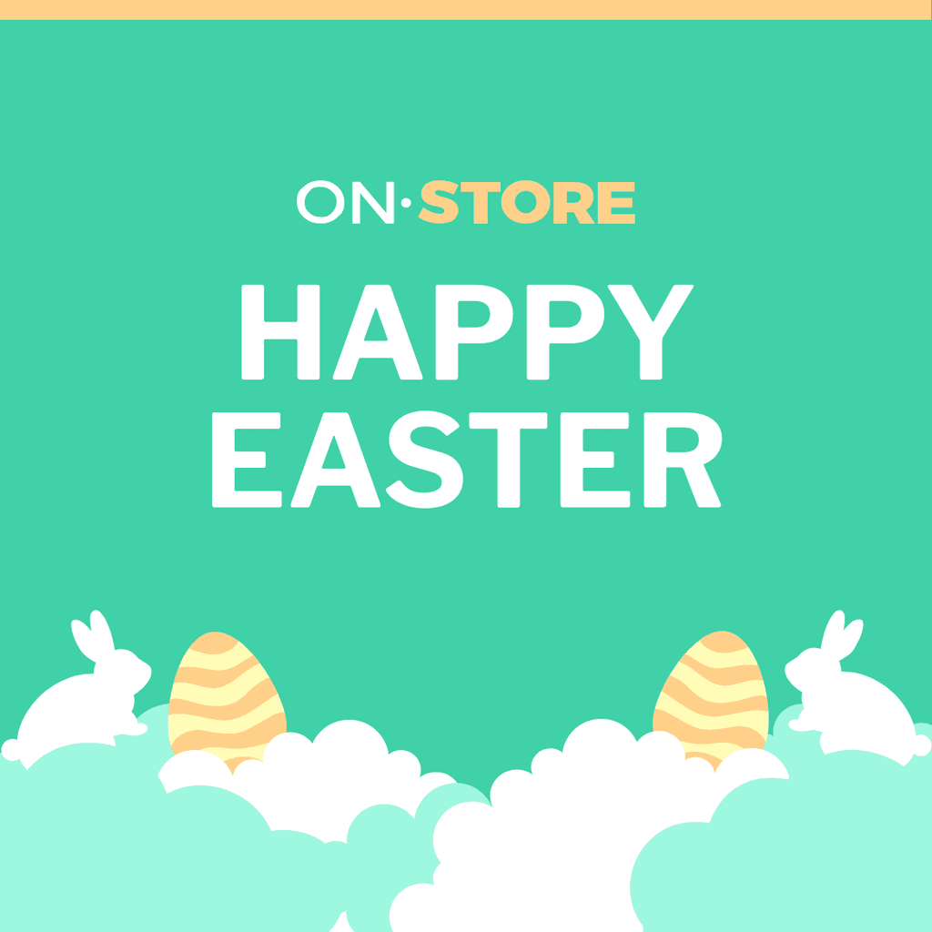 Happy Easter Bunny in Clouds Instagram Post