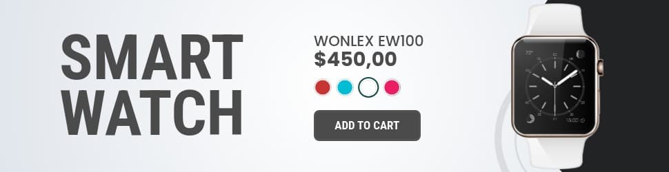 White Wonlex Smart Watch Billboard