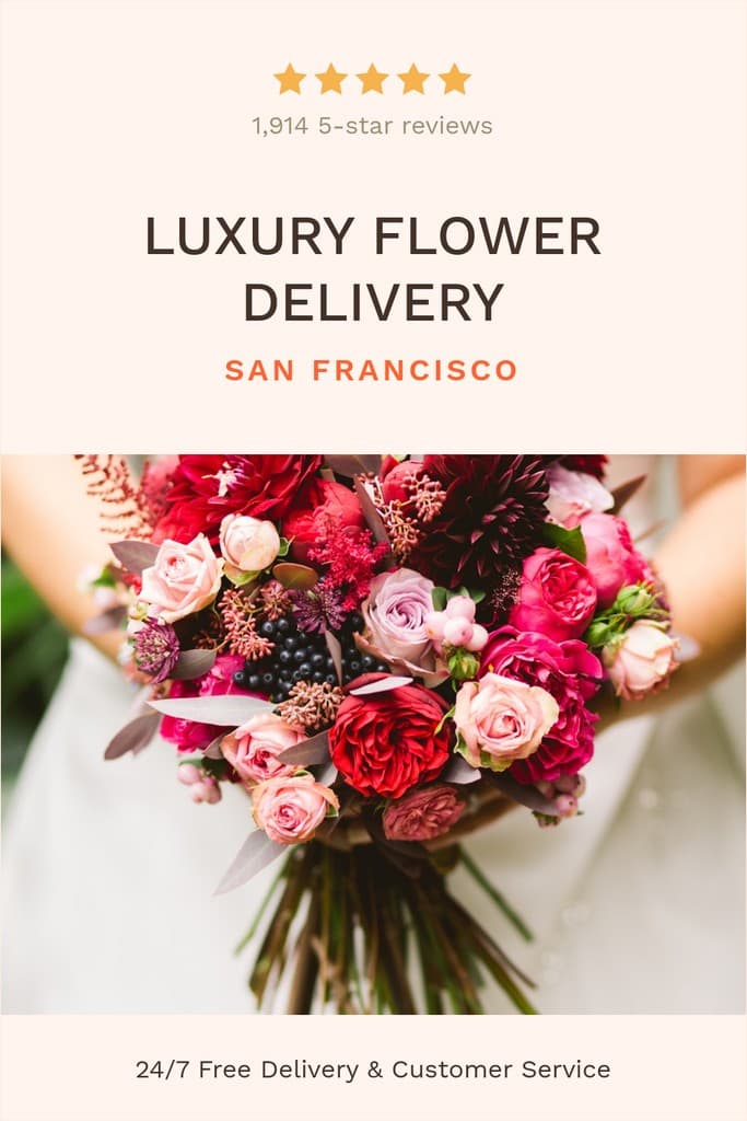 Luxury Flower Delivery Pinterest Pin Tall