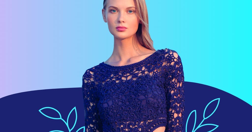 Blue Lace Blonde Woman Fashion Responsive Landscape Responsive Landscape Art