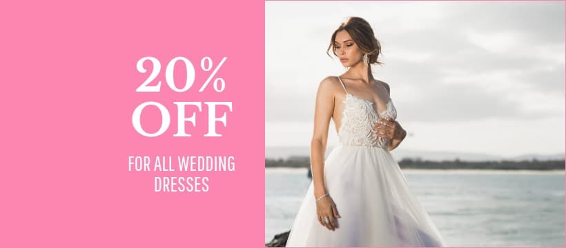 Discount on All Wedding Dresses Facebook Cover