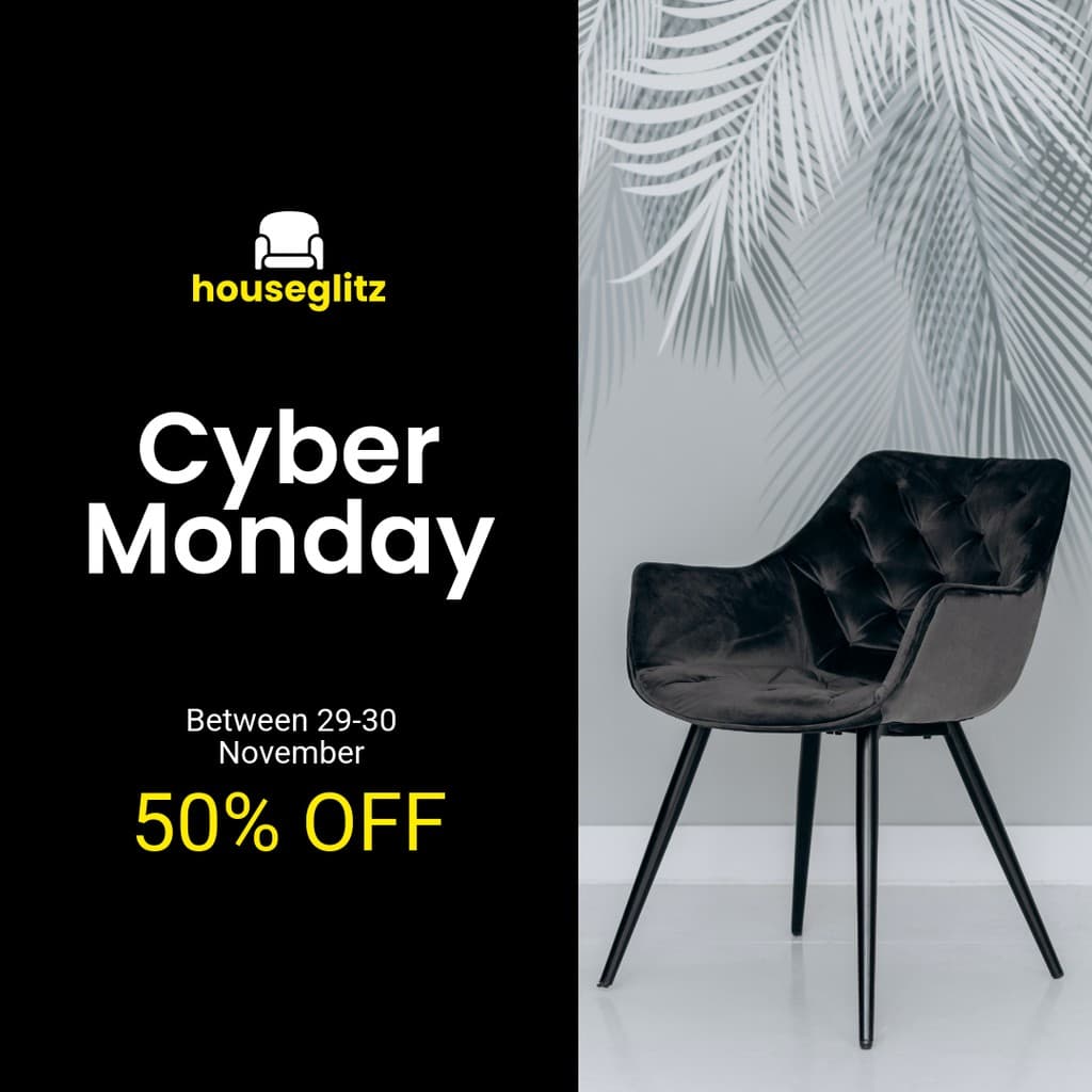 Cyber Monday Black Chair Discounts Instagram Post