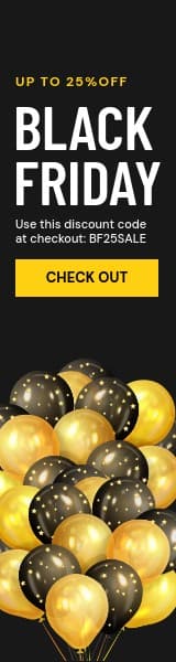 Gold Balloon Black Friday Discount Wide Skyscraper