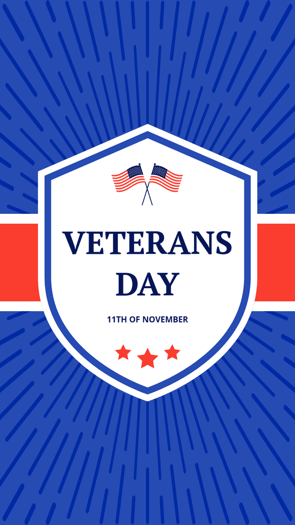 11th of November Veterans Day Shield