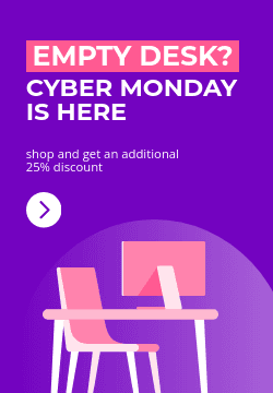Cyber Monday Empty Desk Discount Triple Widescreen