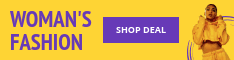 Yellow Purple Woman's Fashion Deal Half Banner