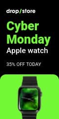 Cyber Monday Green Apple Watch Vertical Banner