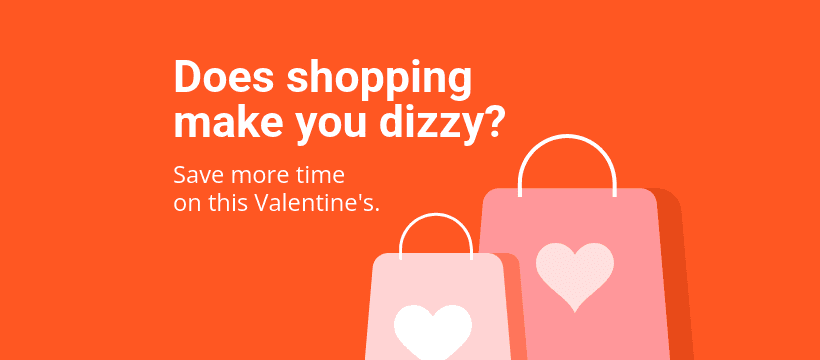 Valentine's Day Dizzy Shopping Facebook Cover