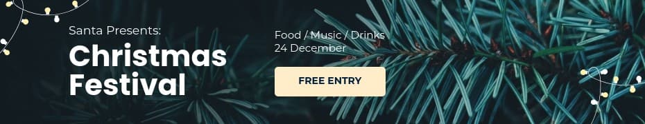 Santa Presents Christmas Festival Top Banner