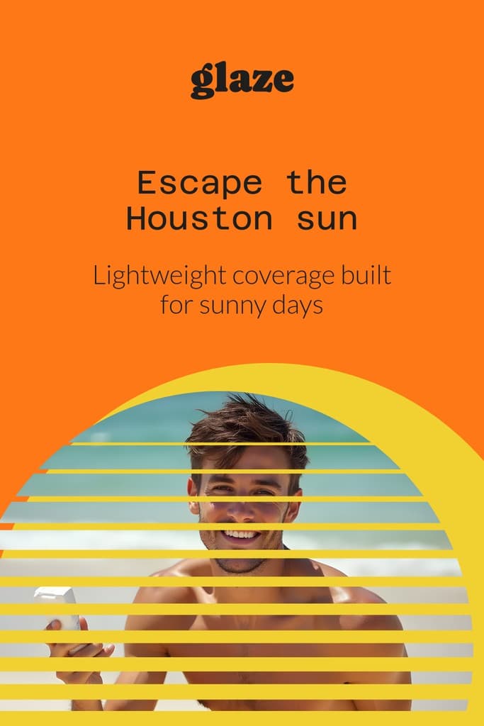 Escape Houston Sun Glaze Skincare Animated Pinterest Pin Tall