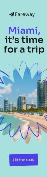 Miami Trip Fareway Travel Offer Animated Wide Skyscraper