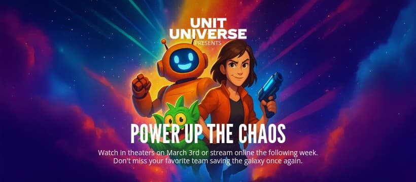 Power Up the Chaos Unit Universe Movie Animated Facebook Cover