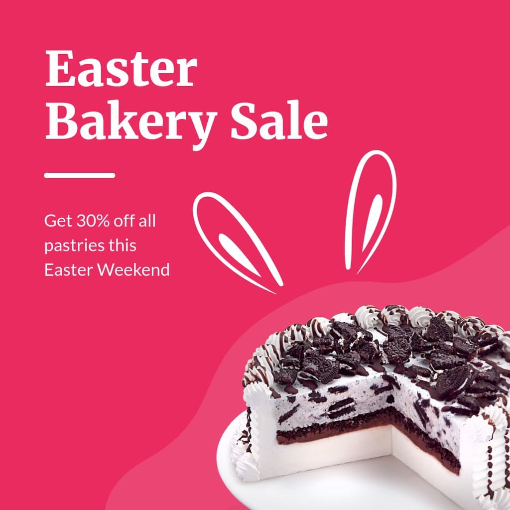 Easter Bunny Bakery Sale Instagram Post