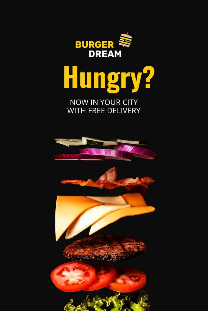 Free Burger Delivery in Your City Pinterest Pin Tall