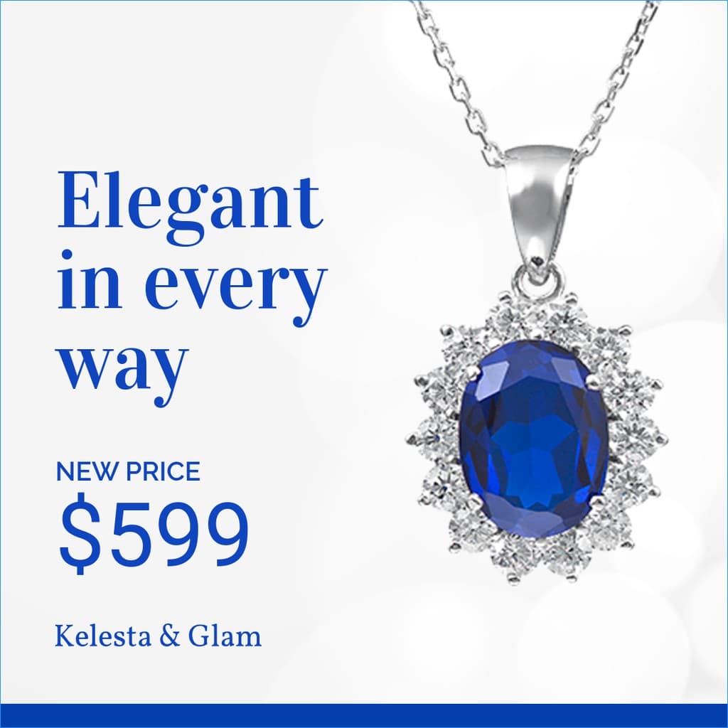 Elegant Sapphire Necklace Instagram Post