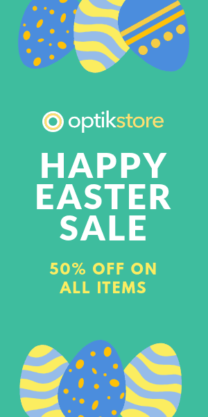 Happy Easter Sale Colored Eggs Half Page