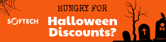 Hungry Halloween Cemetery Discounts Half Banner