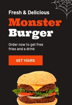 Halloween Monster Burger Sale Triple Widescreen