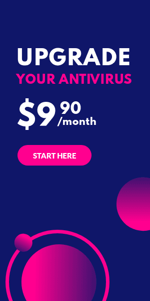 Blue Pink Upgrade Your Antivirus Half Page