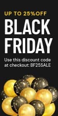 Gold Balloon Black Friday Discount Vertical Banner