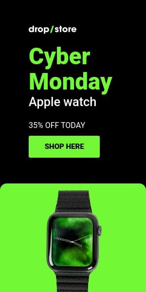 Cyber Monday Green Apple Watch Half Page