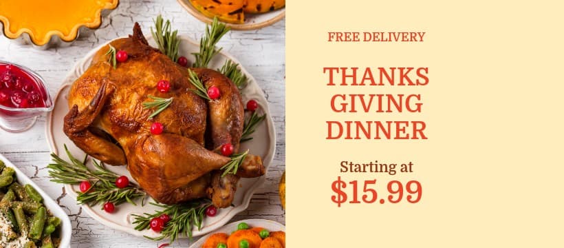Thanksgiving Dinner Free Delivery Facebook Cover